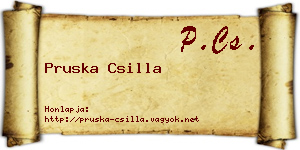 Pruska Csilla névjegykártya